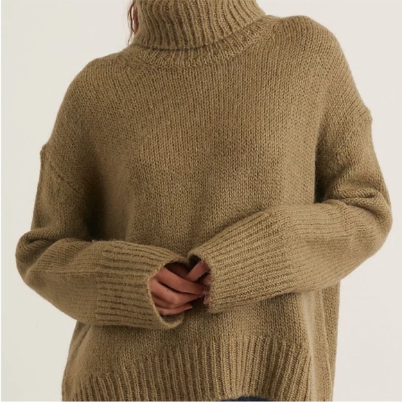 Samsoe Molli Turtleneck Pullover Sweater Size XS/S NWT Covert Green - Picture 2 of 6